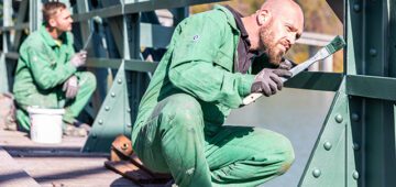 Koschutz Facharbeiter bei der Arbeit auf der Draubrücke